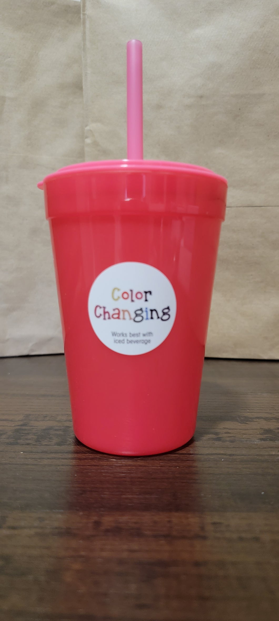 15 oz. Kids Color Change cup with straw and lid
