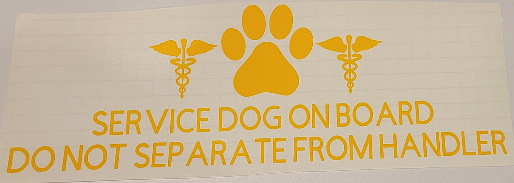 Service Dog On Board Decal